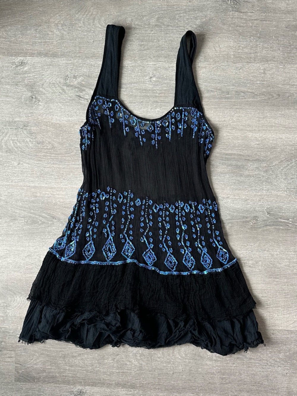 Free People Intimately Sheer Sequin Slip Dress Whimsigoth Fairy Y2K